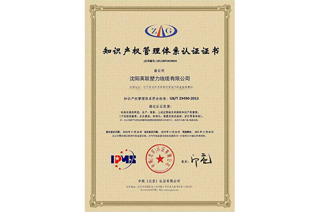 知識產(chǎn)權(quán)管理體系認(rèn)證證書